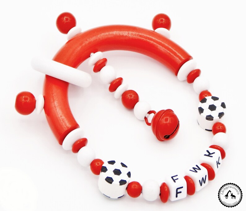 Grippling/Greifring with name-football in red/white image 1