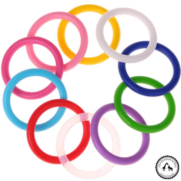 Silicone ring fastening for pacifier ring