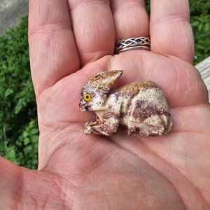 Rabbit Spirit Animal, Small Carved Agate Stone statue