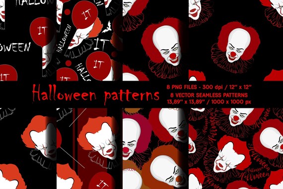 Halloween Patternshalloween Digital Backgrounddigital Etsy