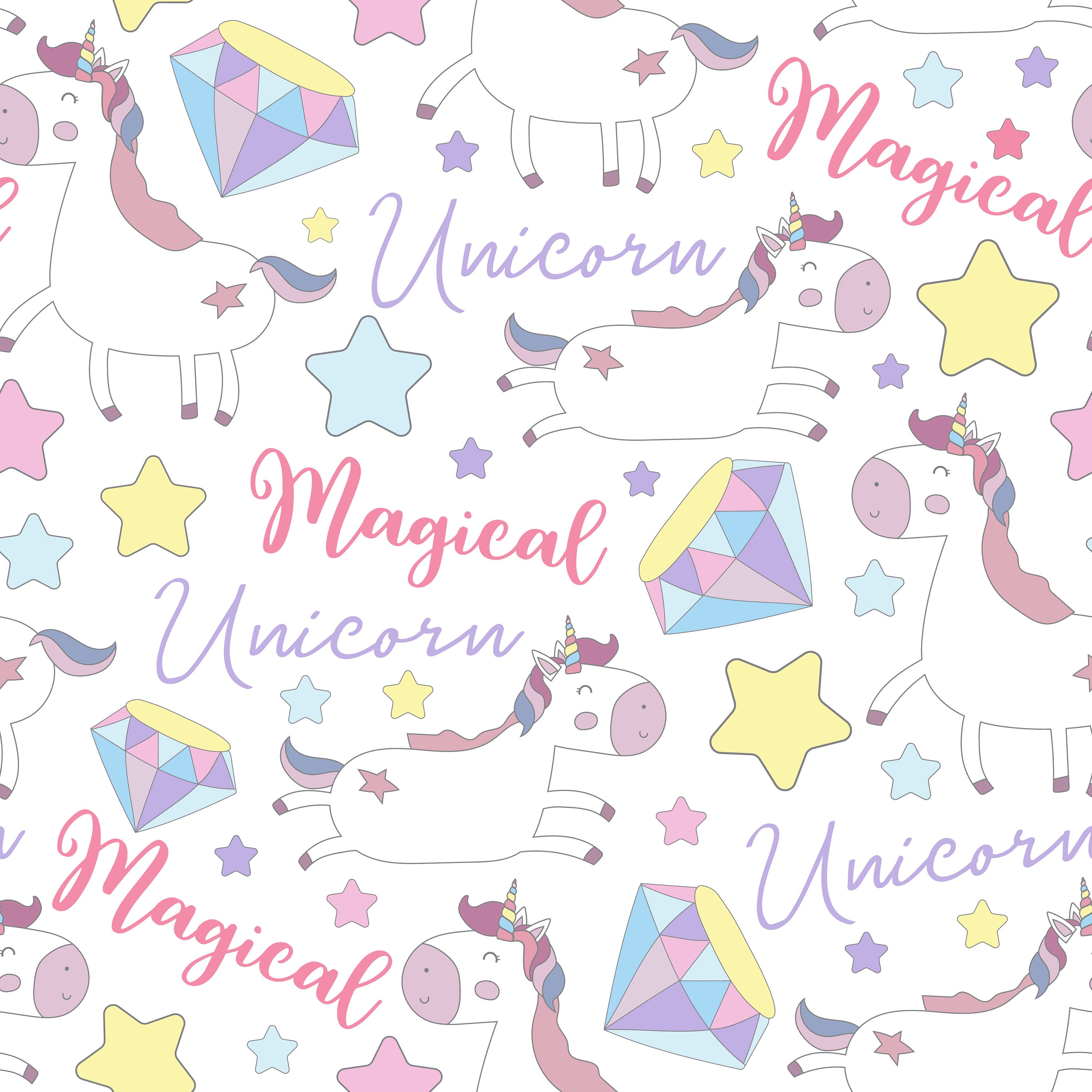 Unicorns Digital Paper Packunicorn Backgroundpastel Digital Etsy