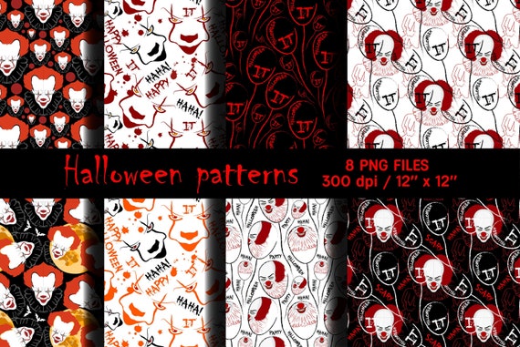 Halloween Papershalloween Digital Backgrounddigital Etsy