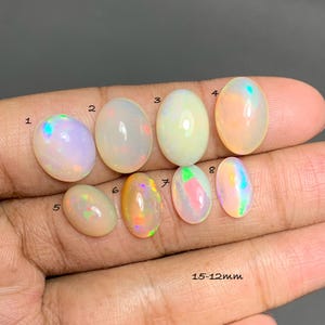 Etiopisk Welo Opal Cabochon, Naturlig Ädelsten, Smyckestillverkning (15-12 mm) #D3344