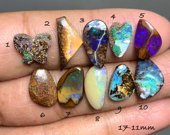 Australian Boulder Opal Cabochon, Natural Flashy Queensland Opal Gemstone For Jewelry Making(17-11mm) #D2647
