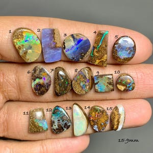 Australian Boulder Opal Cabochon, Natural Queensland Opal Gemstone , Jewelry Making (15-9mm) #D3698
