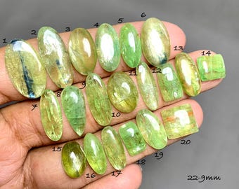Green Kyanite Cabochon, Natural Flashy Kyanite Gemstone, Jewelry Making (22-9mm) #D3292