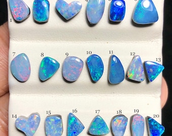 Coober Pedy Doublet Opal Cabochon, Natural Australian Opal Gemstone For Jewelry Making (7-5mm) #D2645