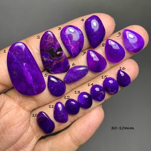 Gem Grade Gel Sugilite Cabochon, Rare & Natural Violet SUGILITE , (30-10mm) #D2675
