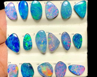 Coober Pedy Doublet Opal Cabochon, Natural Australian Opal Gemstone, Jewelry Making (11-7mm) #D4484