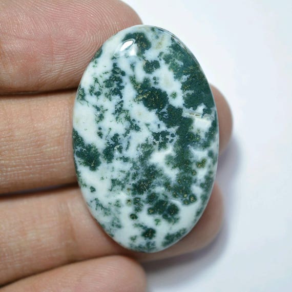 Tree moss agate Cabochon..oval.. | Etsy