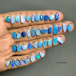 Coober Pedy Opal Doublet Cabochon, Natural Australian Opal Gemstone, Jewelry Making (13-6mm) #D3860