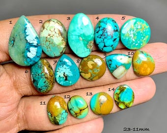 Hubei Turquoise Cabochon, Natural Gemstone, Jewelry Making (23-11mm) #D3281