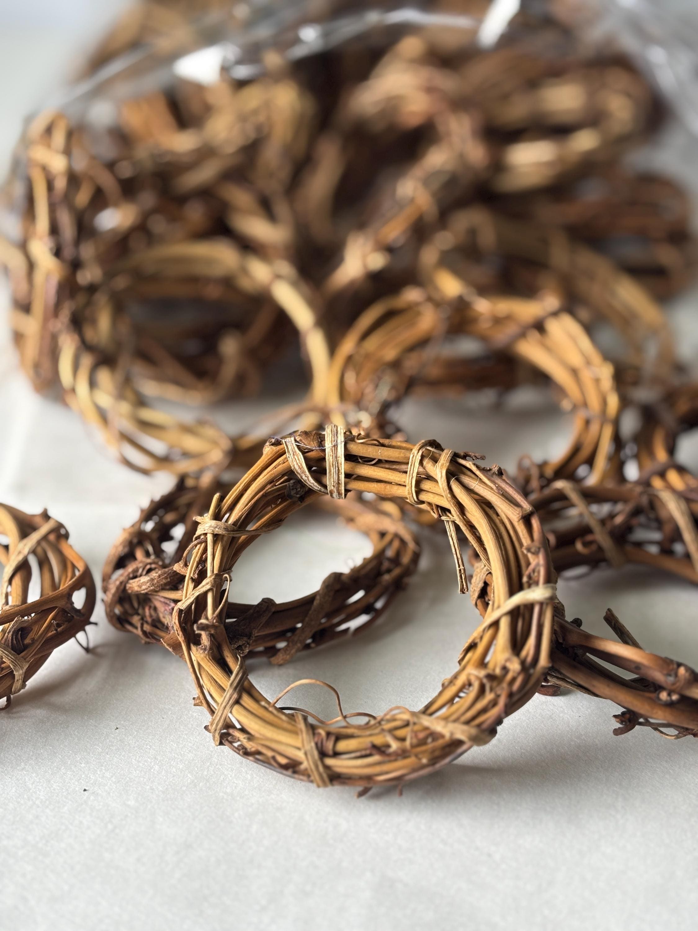 Small Grapevine Wreaths (set of 10), Natural Vine Rings for Crafts - Etsy