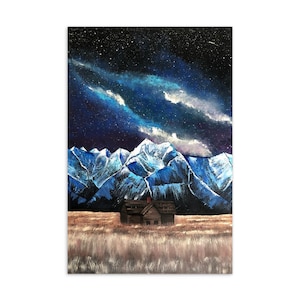 Mission Mountains in Montana Standard Postkarte | Galaxy Gemälde Stationary | Montana Mountains Postkarte | Geschenk für Wanderer & Backpacker