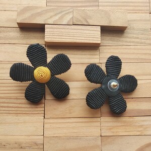Daisy Bon Bon Clip on Earrings,stud / Post, White Yellow Cornflower Navy Blue Pink Black Les ...
