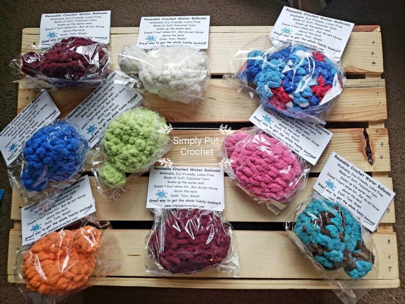 Crochet Water Balloon Set of 2 Reusable Water Balloons Etsy