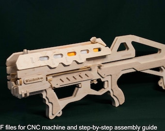 Pistola da ping pong, Spara palline da ping pong, Giocattolo per bambini fatto a mano, Pistola giocattolo, File CNC, Piano vettoriale tagliato al laser