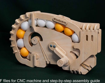 Pistolet de ping-pong, jeu de tir de balles de ping-pong, jouet pour enfant fait main, pistolet jouet, fichier CNC, plan vectoriel découpé au laser