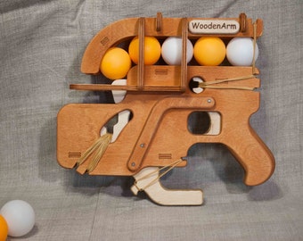 Ping Pong Gun, Ping Pong Ball Shooter, handgemachtes Kinderspielzeug, Spielzeugpistole, CNC-Datei, Laser Cut Vektorplan