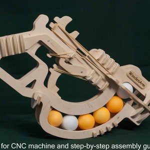 Ping Pong Gun, Ping Pong Ball Shooter, handgemachtes Kinderspielzeug, Spielzeugpistole, CNC-Datei, Laser Cut Vektorplan Bild 5