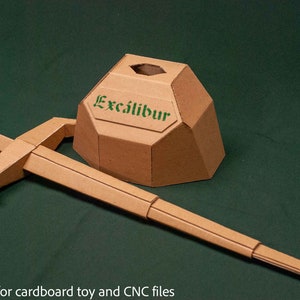 DIY-plannen voor karton, Excalibur-speelgoed, plannen en patronen, handgemaakt kinderspeelgoed, CNC-bestand, Laser Cut Vector Plan afbeelding 5