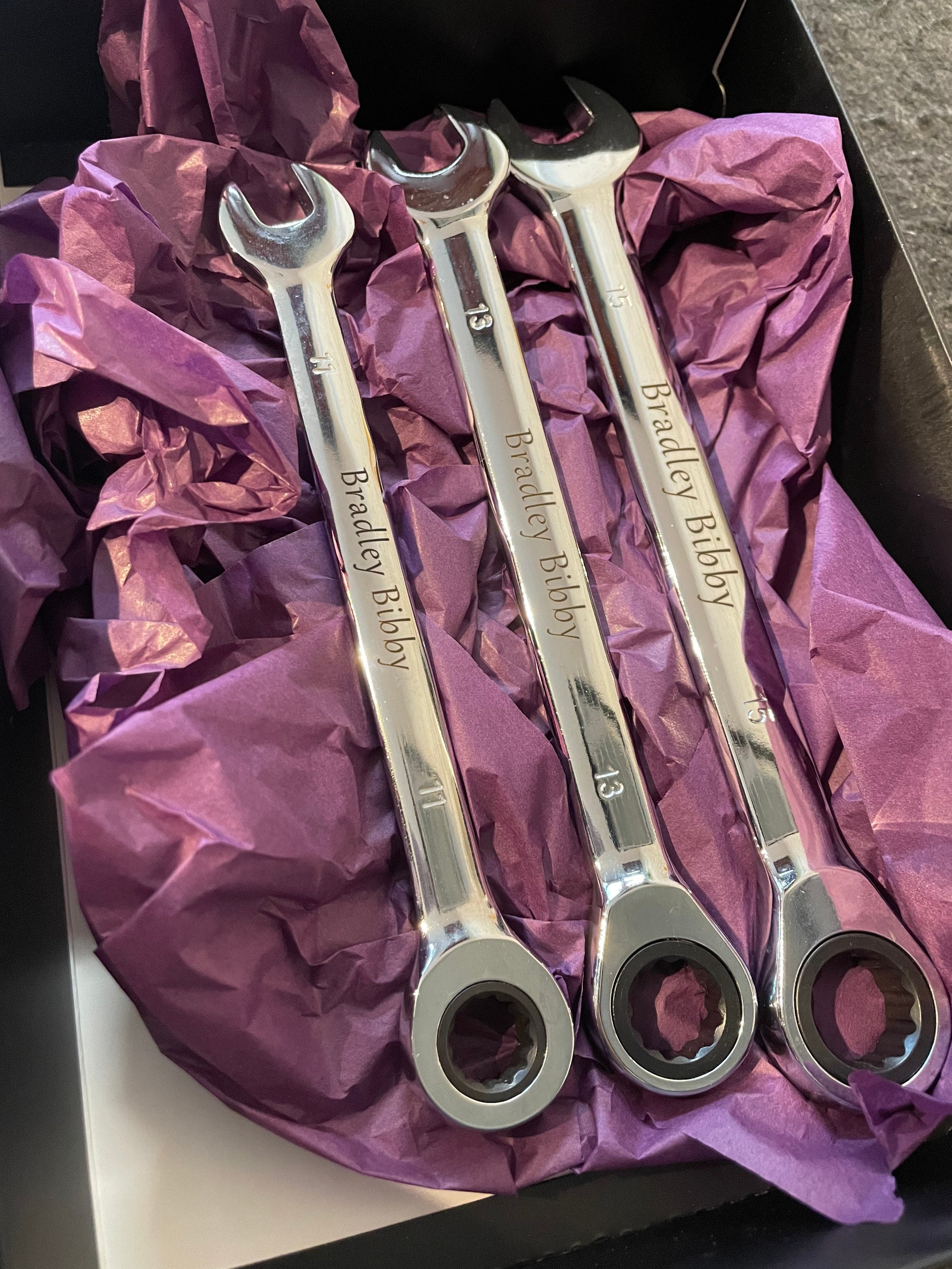 3 Piece Spanner Set Engraved With Name or Message Etsy UK