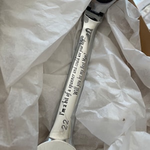 Personalised Spanner 22mm Dad Gift Grandad Birthday Tool Combo Engraved Business Logo Idea