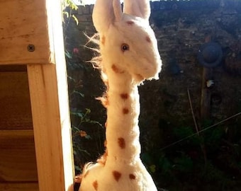 14&quot;Mohair Giraffe 1950s Plüsch Stofftier - Vintage und sehr gut erhalten - tolles Weihnachtsgeschenk