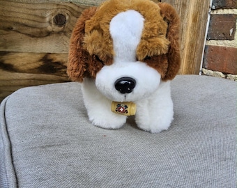 Cane di peluche San Bernardo/in piedi con barile/anni '90/gc/C3