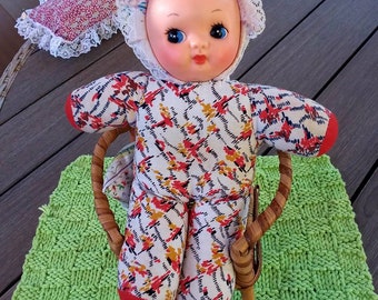 9&quot;Vintage Shevie Puppe/ Kinderwagenpuppe / Kinderwagenpuppe / Quietschepuppe / 1960er Jahre