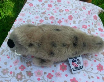 Nature Planet plush seal/grey/black spot/90s