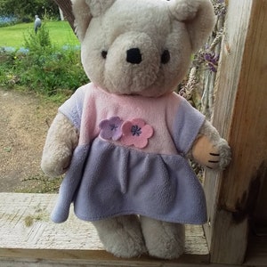 Lovely girl bear /80s/gc/ dressed in pink/lilac