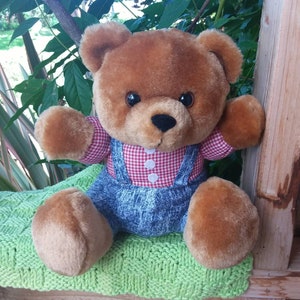 9&quot; Ebra plush sitting bear /1980s /great gift