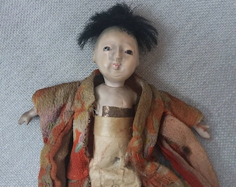 Àntique tiny Gofun Ichimatsu doll for tlc/5" high