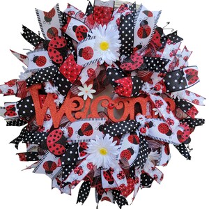 Ladybug Wreath, Ladybug Wreath for Front Door, Everyday Wreath, Summer Bug Wreath, Front Door Wreath, Country Wreath