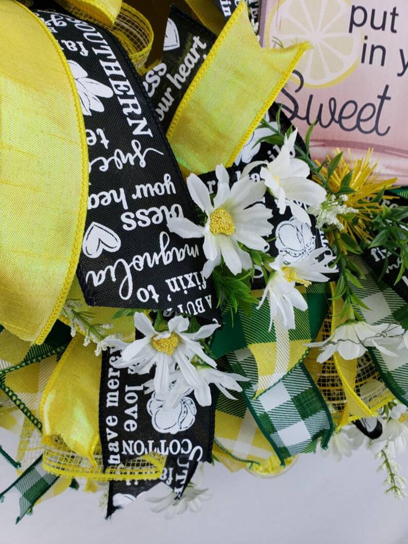 Spring Deco Mesh Wreath Everyday Deco Mesh Wreath Fruit Wreath Summer Deco Mesh Wreath Sweet Tea Wreath Lemon Wreath