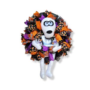 Spooky Mummy Halloween Wreath, Halloween Wreath for Front Door, Mummy Wreath, Halloween Decor, Whimsical Halloween Wreath, Spooky Wreath