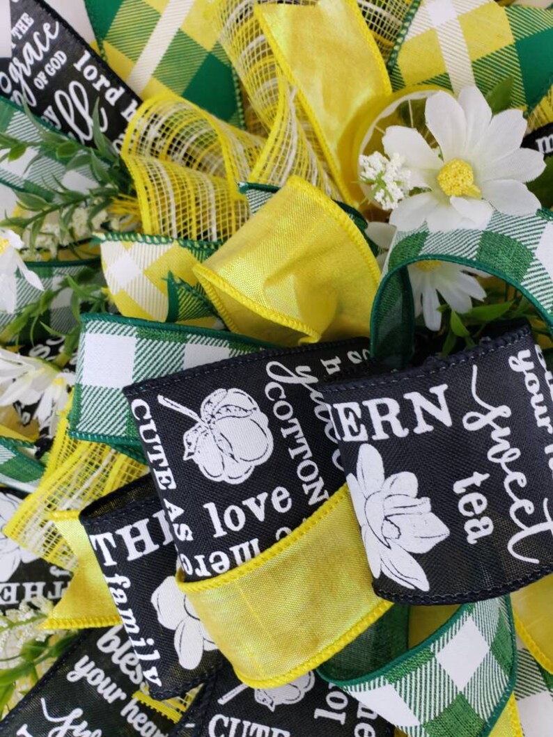 Spring Deco Mesh Wreath Everyday Deco Mesh Wreath Fruit Wreath Summer Deco Mesh Wreath Sweet Tea Wreath Lemon Wreath