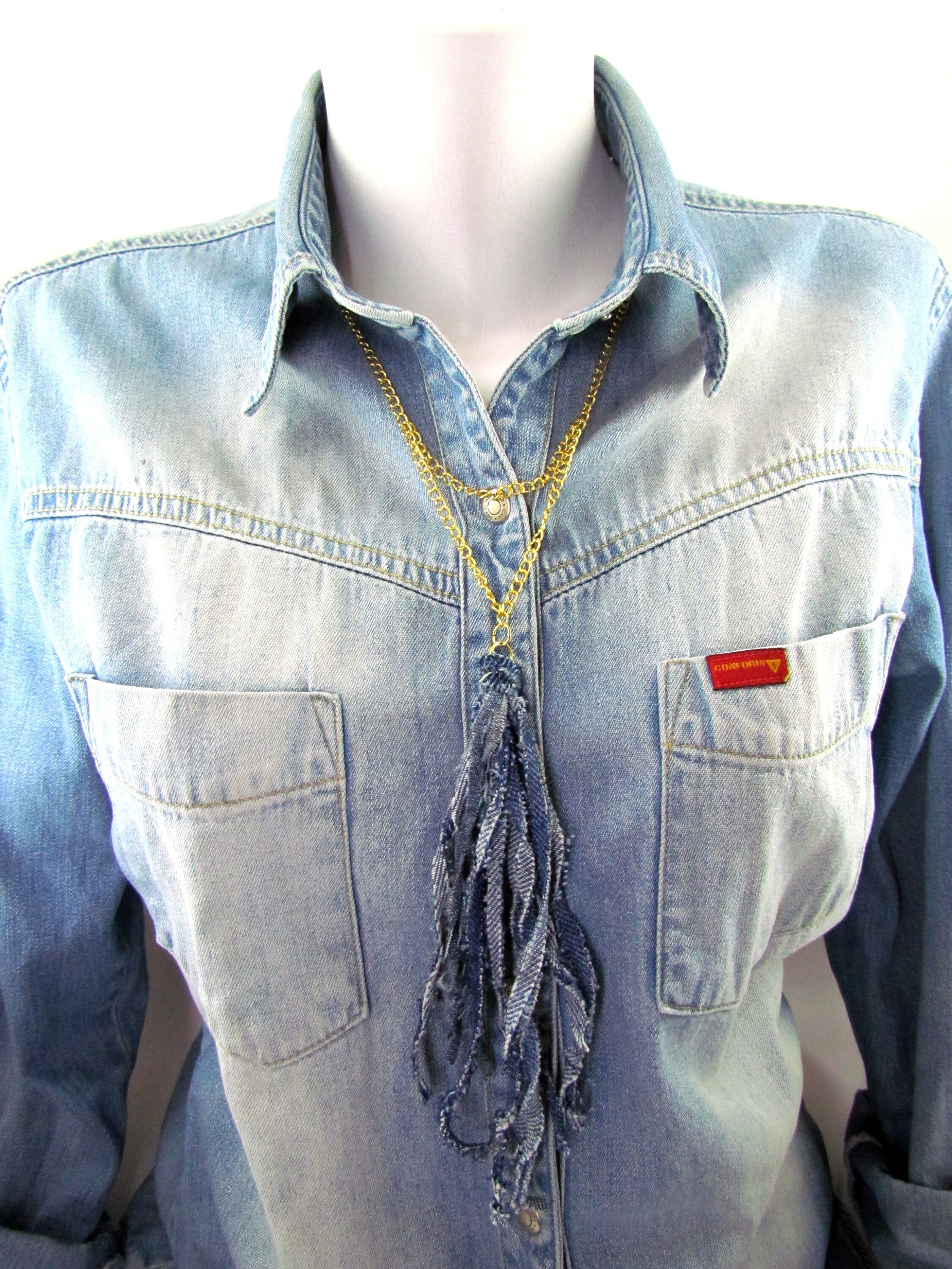 Denim jewelry Denim Earrings and necklace Denim set Jeans Etsy