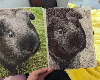 Portraits d'animaux de compagnie originaux dessinés à la main