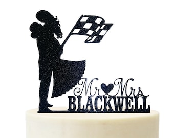 Racing Wedding Engagement Cake Topper Race Car Gear head