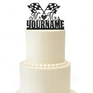 Racing Wedding Engagement Cake Topper Race Car Gear head