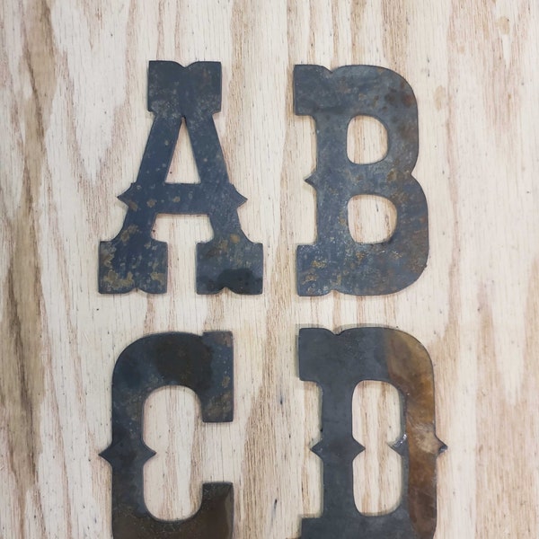 4 inch Letters Alphabet PER LETTER Rusty Western Style Metal Steel Wall Art Ornament Craft Stencil DIY Sign