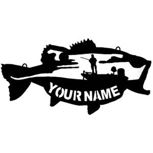 Custom Large Mouth Bass Sign ABS Plastic Cutout Window Art