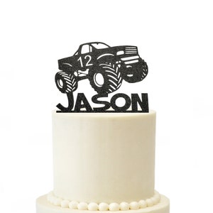 Monster Truck Birthday Cake Topper Custom Name Age