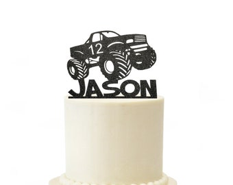 Monster Truck Birthday Cake Topper Custom Name Age