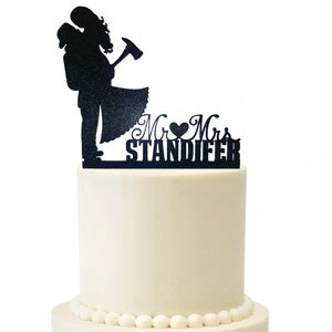 Firefighter Fireman Wedding Engagement Cake Topper Fire Department