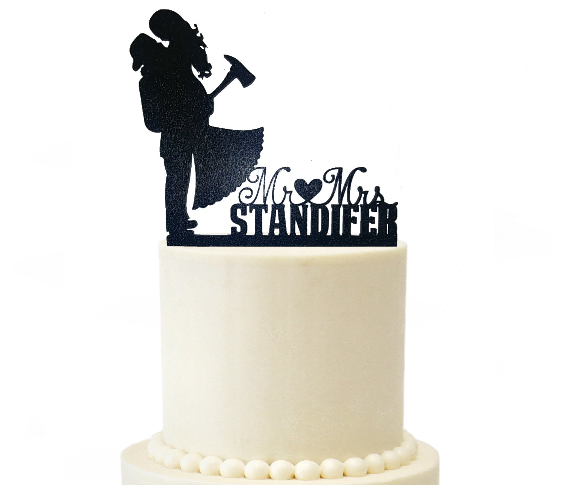 Firefighter Fireman Wedding Engagement Cake Topper Fire Department