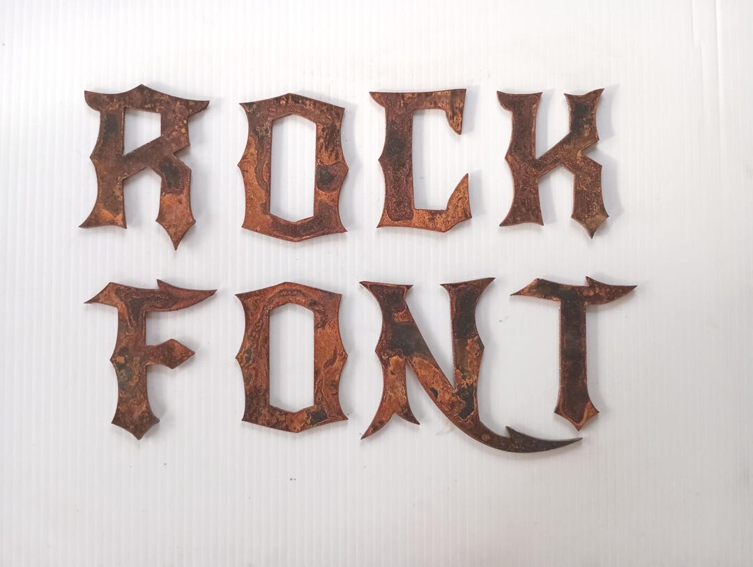 Rocksmith String Letters Rusty Metal Letter, Rock Font, Steel Wall Art (4 Inch) - Etsy