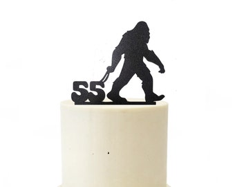 Custom Bigfoot Dragging Age Birthday Cake Topper